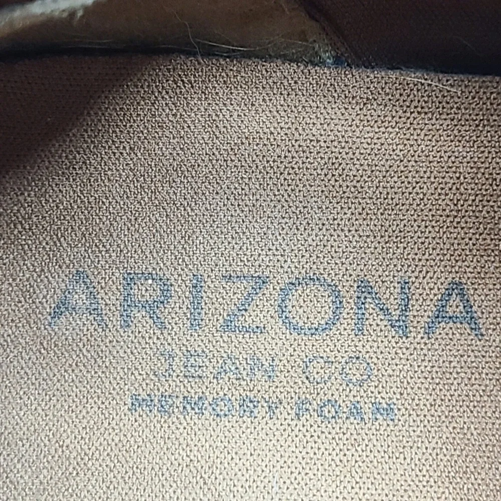 Arizona Jean Co Brown Suede Ankle Booties‎ Side Zip Block Heel Women Size 7